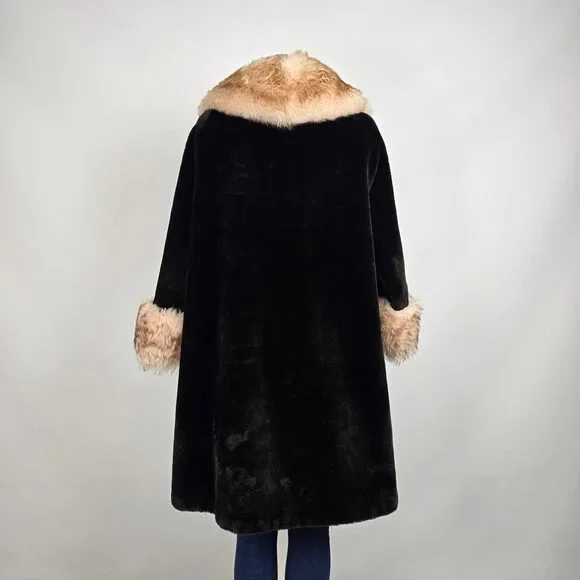 Vintage Benje's Furlook Faux Fur Brown Button Up Jacket Size L/XL - Picture 9 of 11